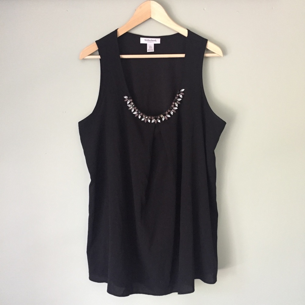 Motherhood Maternity Jewel Embellished Tank Top